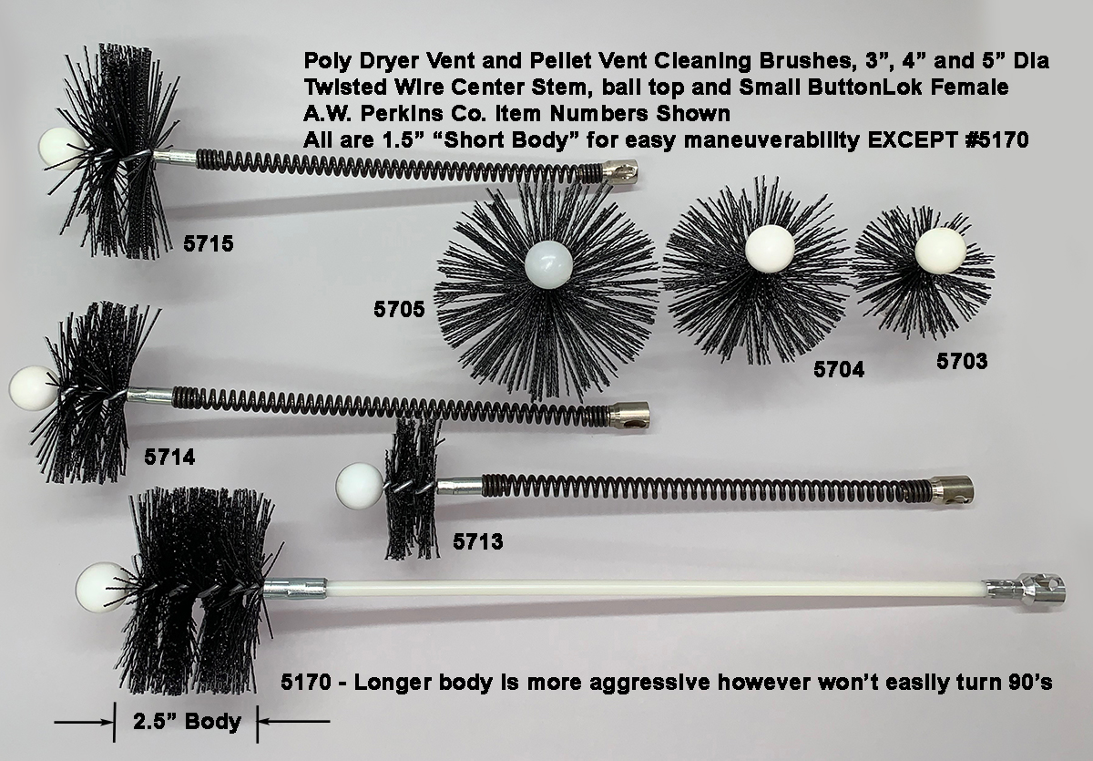 5170 Full Filament Long Body Brush w/nylon leader rod & sm ButtonLok